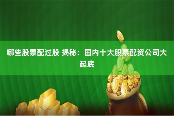 哪些股票配过股 揭秘：国内十大股票配资公司大起底